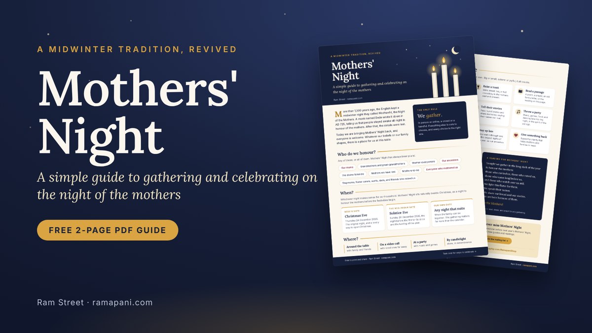 Mothers' Night: a free two-page PDF guide to gathering and celebrating on the night of the mothers